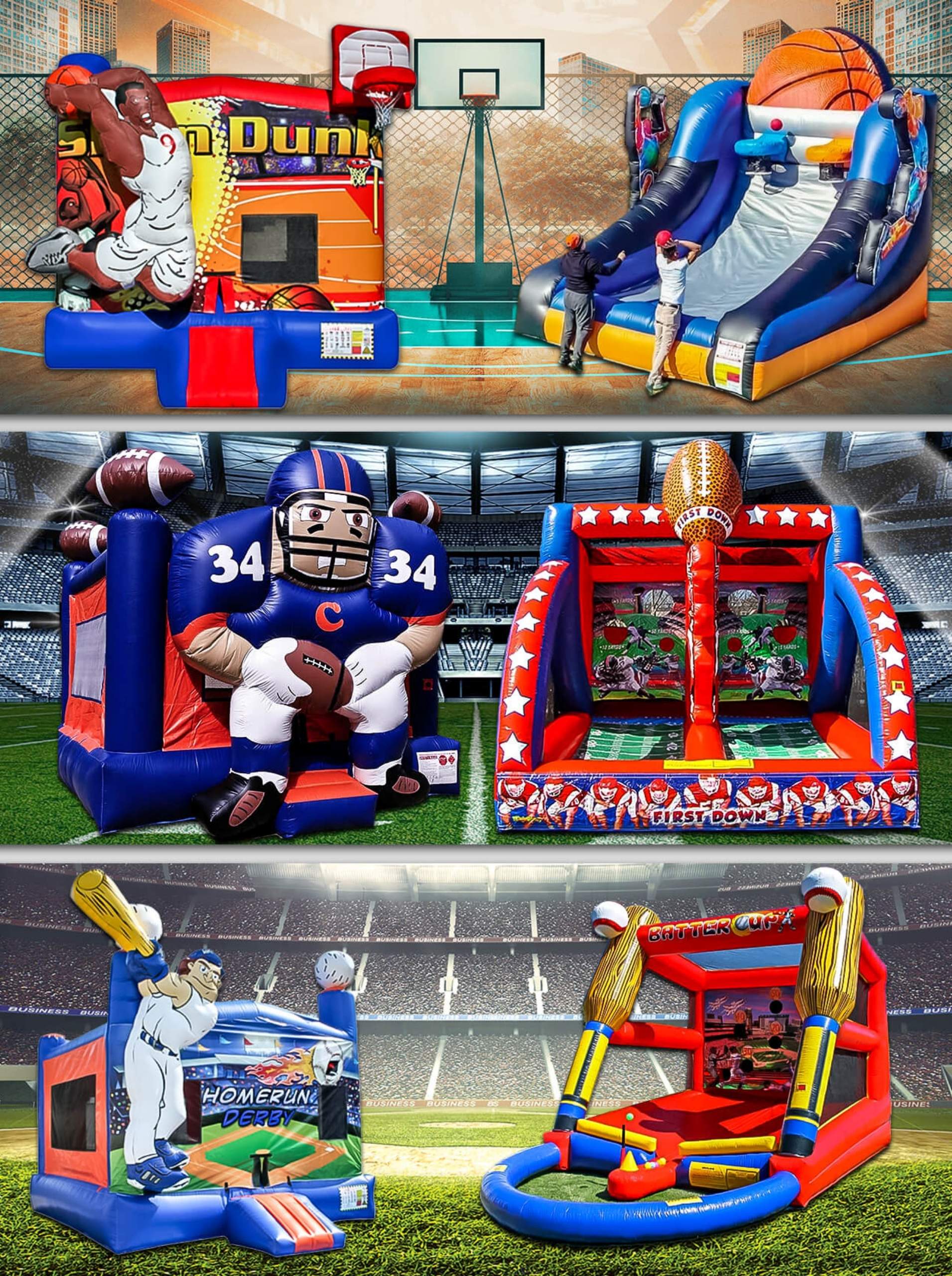 inflatable interactive games rental for kids and adults with competitive party activities in Naperville IL