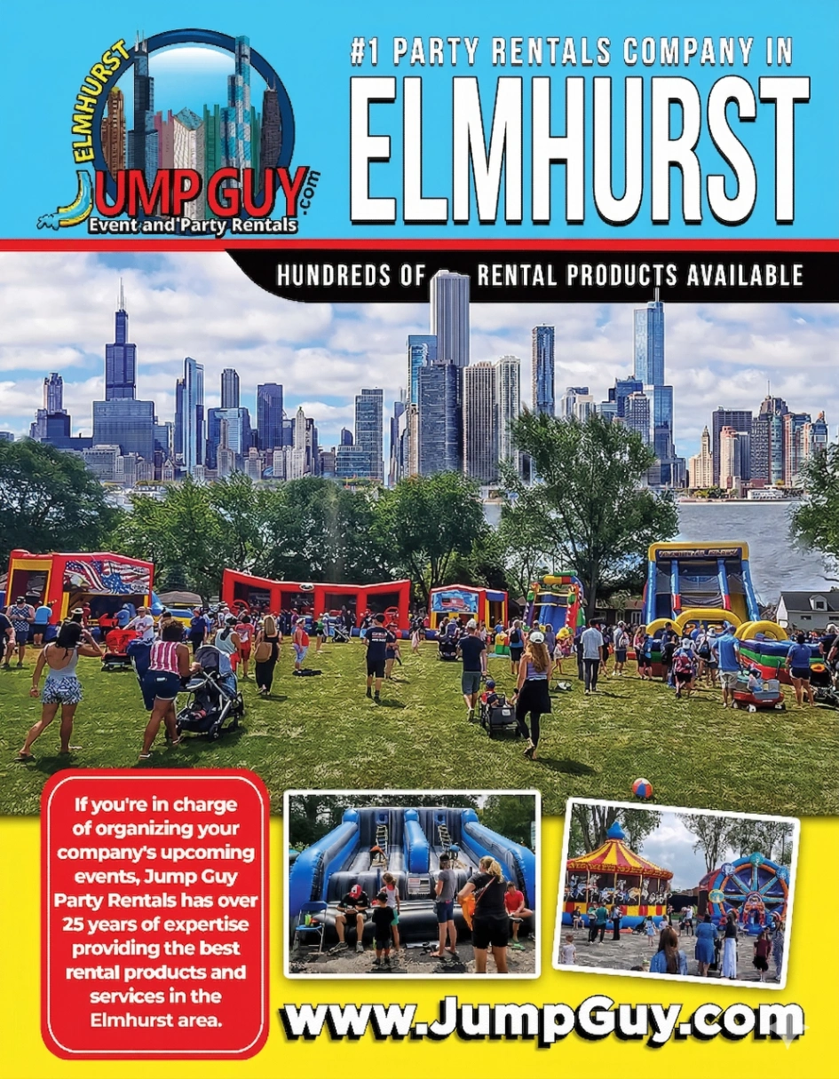party rentals in Elmhurst IL including bounce houses water slides and event equipment for kids parties and events