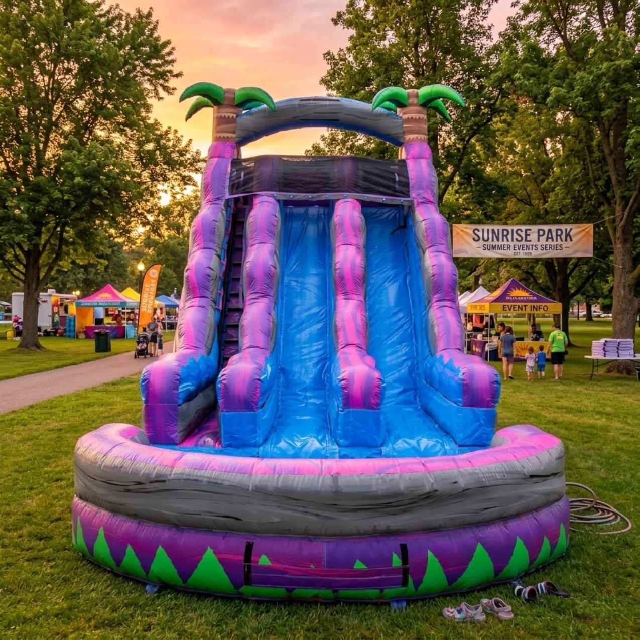 18ft Dual Lane Purple Crush Water Slide rental in Burr Ridge, IL (60527) by Jump Guy Party Rentals