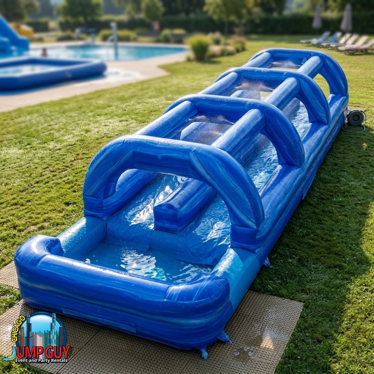 37ft Long Lane Slip N Slide W rental in Burr Ridge, IL (60527) by Jump Guy Party Rentals