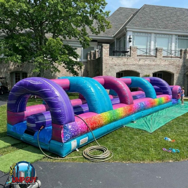 Ft Long Double Lane Glitter Slip N rental in Burr Ridge, IL (60527) by Jump Guy Party Rentals