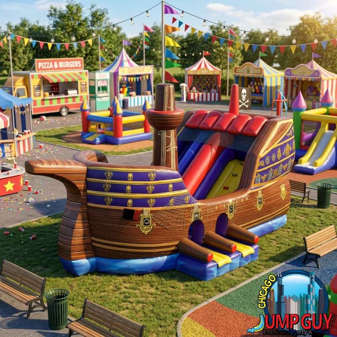 Pirate Ship Bounce Slide Combo Blast rental in Burr Ridge, IL (60527) by Jump Guy Party Rentals